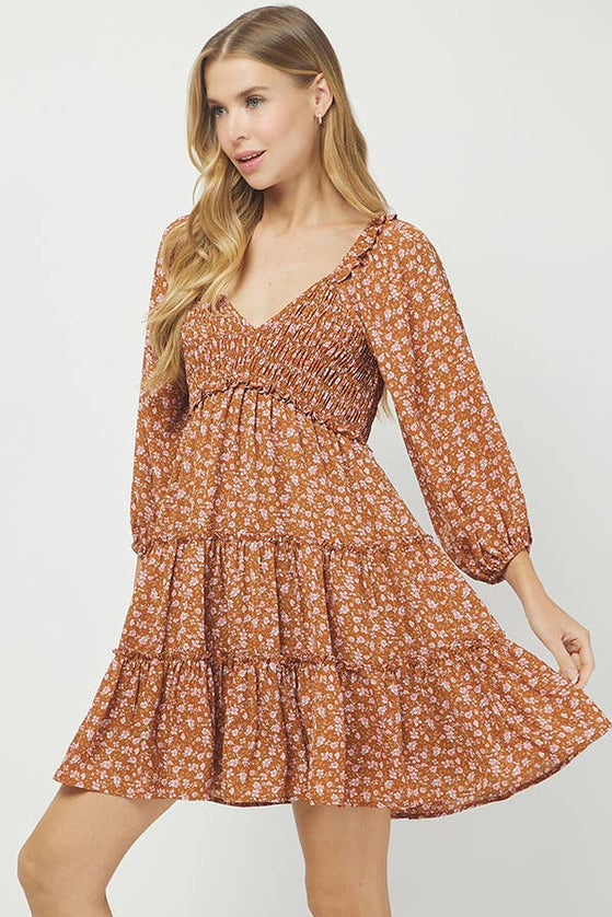 Autumn Love Long sleeve tiered dress