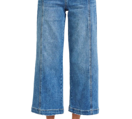 High Rise Crop Front Seam Risen Jeans