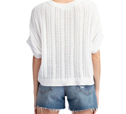 Delta Textured Short Sleeve Sweater