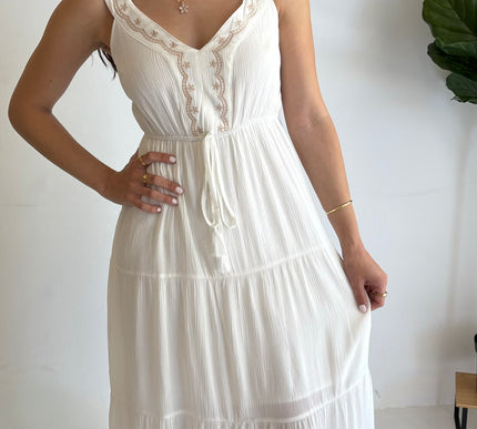 Emmie Embroidered Detail Midi Dress
