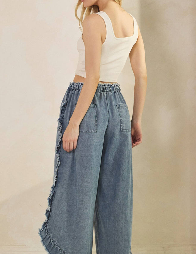 Franca Ruffle Hem Denim Pants