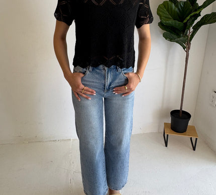 Sammy Short Sleeve Crochet Top