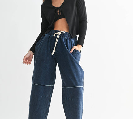 Maggie Mineral Wash Cropped Straight Leg Pants
