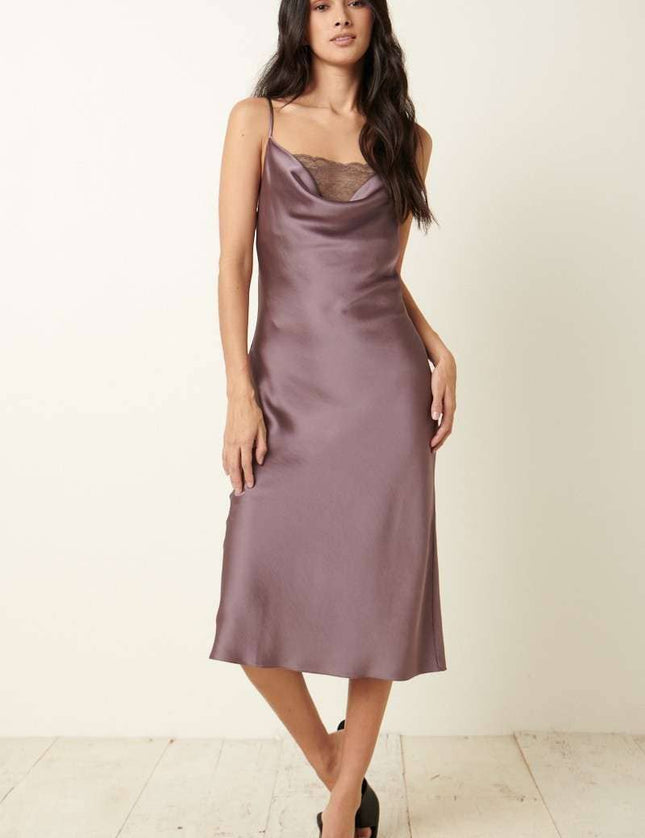 Satin & Lace Mid length Dress