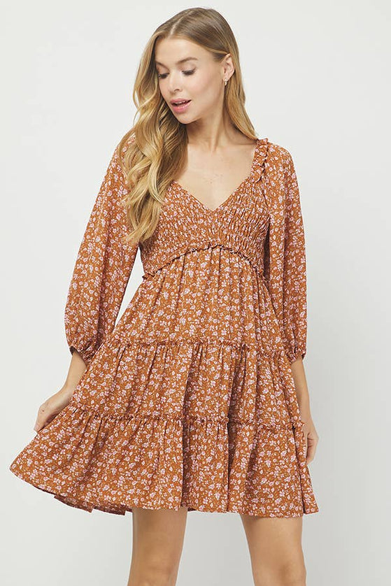 Autumn Love Long sleeve tiered dress