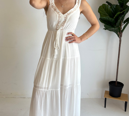 Emmie Embroidered Detail Midi Dress