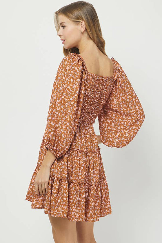 Autumn Love Long sleeve tiered dress