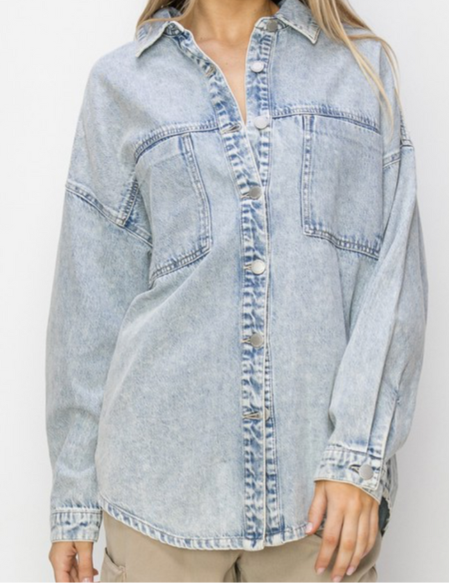 Risen Oversized Acid Wash Schacket