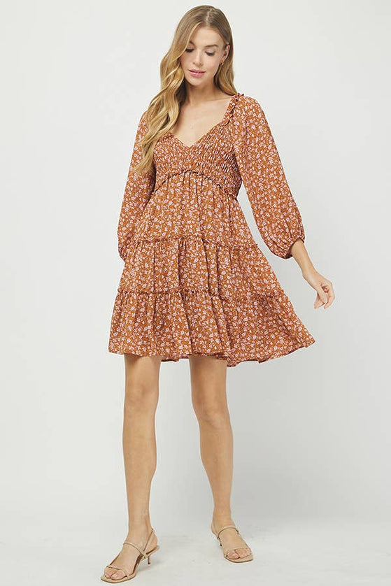 Autumn Love Long sleeve tiered dress