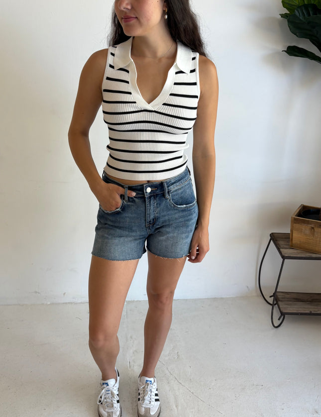 Stella Striped Collared Tank Top