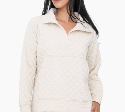 Cozy Quilted Jersey Pullover