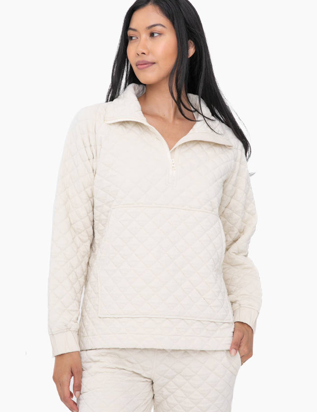 Cozy Quilted Jersey Pullover
