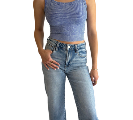 Sasha Wide Leg Crop Risen Jeans