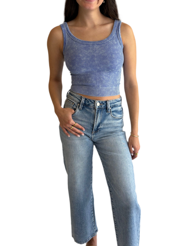 Sasha Wide Leg Crop Risen Jeans
