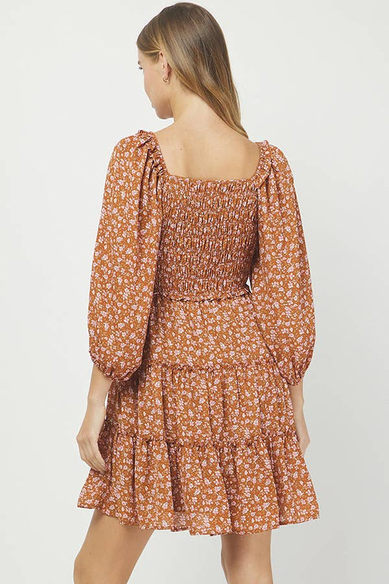 Autumn Love Long sleeve tiered dress