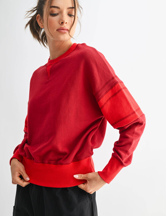 Varsity Colorblock Fleece Crewneck