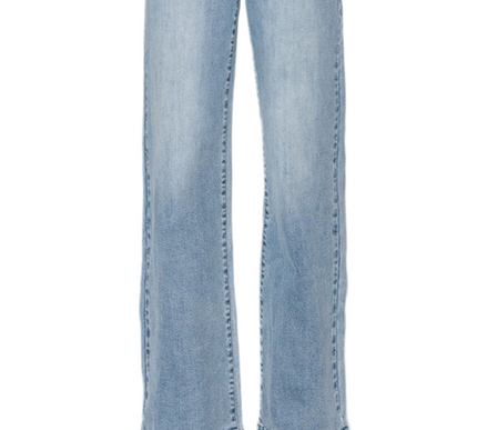 Mandie High Rise Double Button Risen Jeans- Light Wash