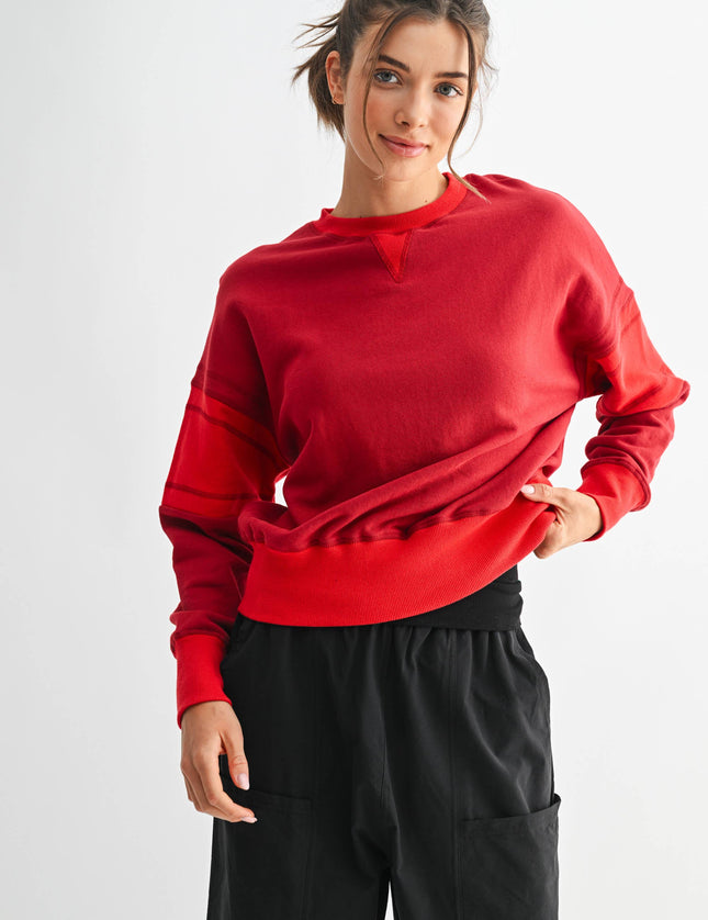 Varsity Colorblock Fleece Crewneck