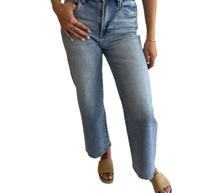 Sasha Wide Leg Crop Risen Jeans