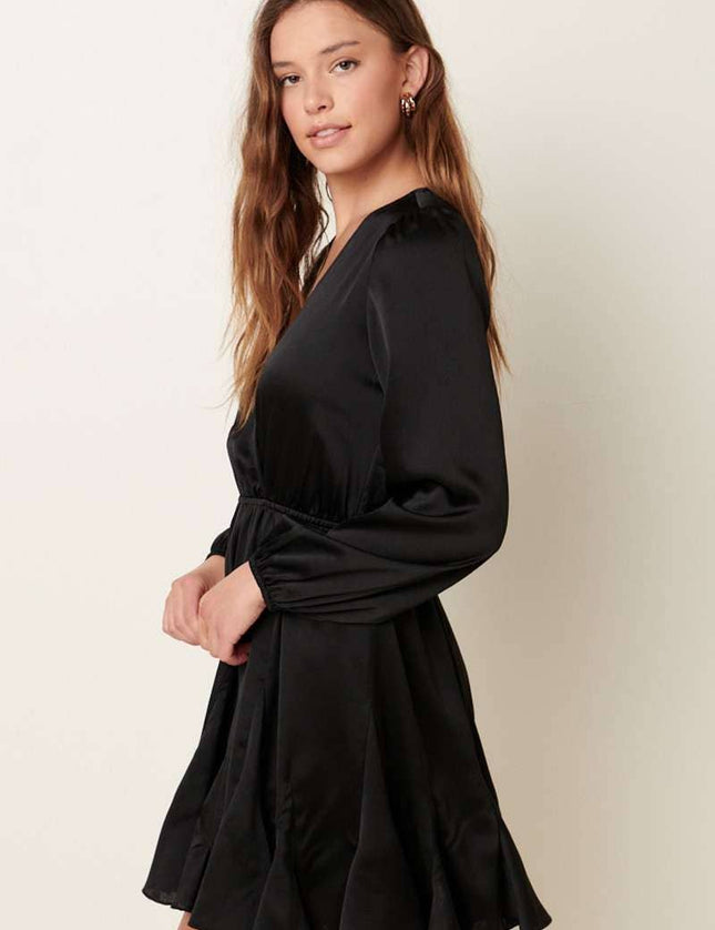Little Black Pleated Skirt Dress