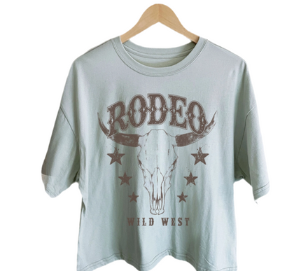 "Rodeo" Long Crop Graphic Tee