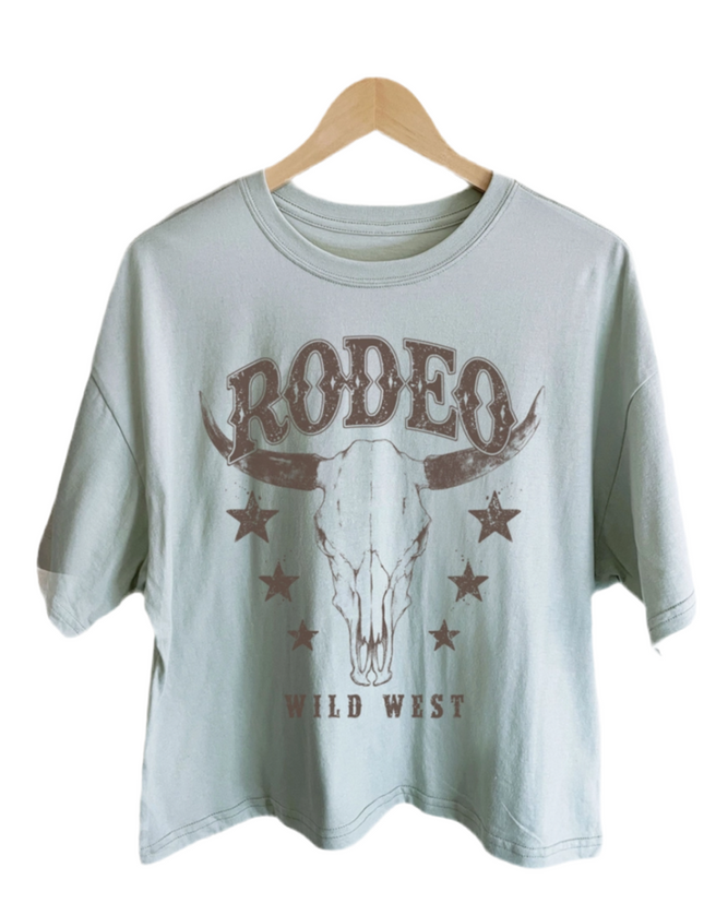 "Rodeo" Long Crop Graphic Tee