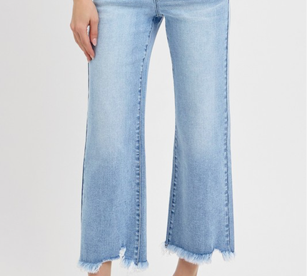RISEN JEANS- Ankle length Raw hem