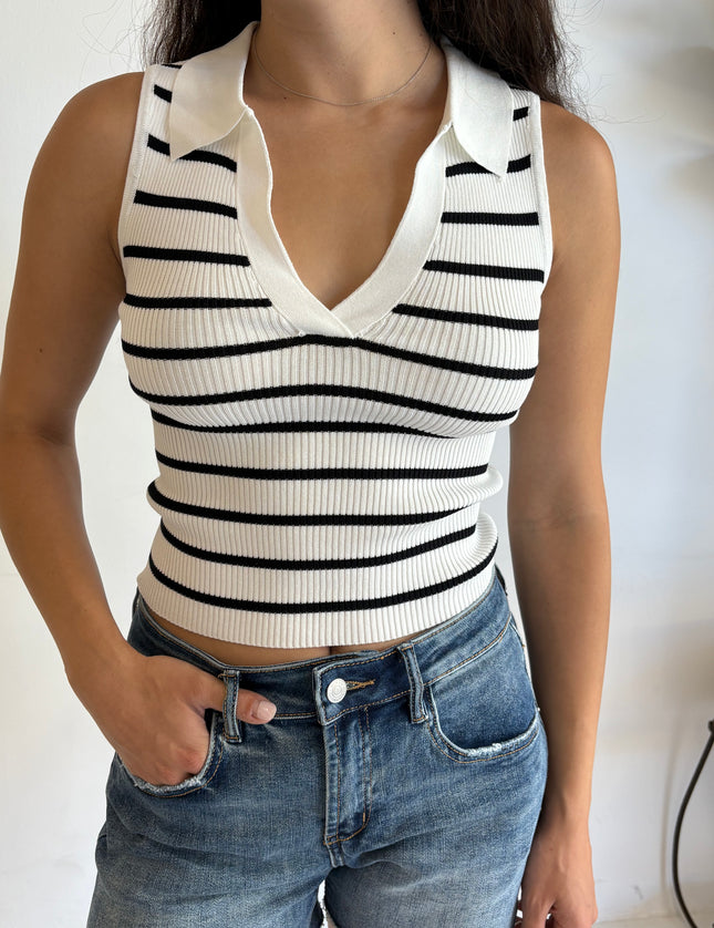 Bridget Collared Tank Top