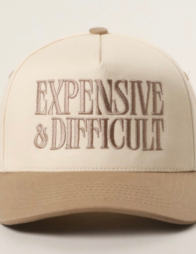 Embroidered Hat- Expensive & Difficult -Beige