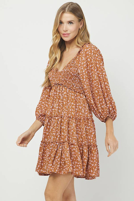 Autumn Love Long sleeve tiered dress