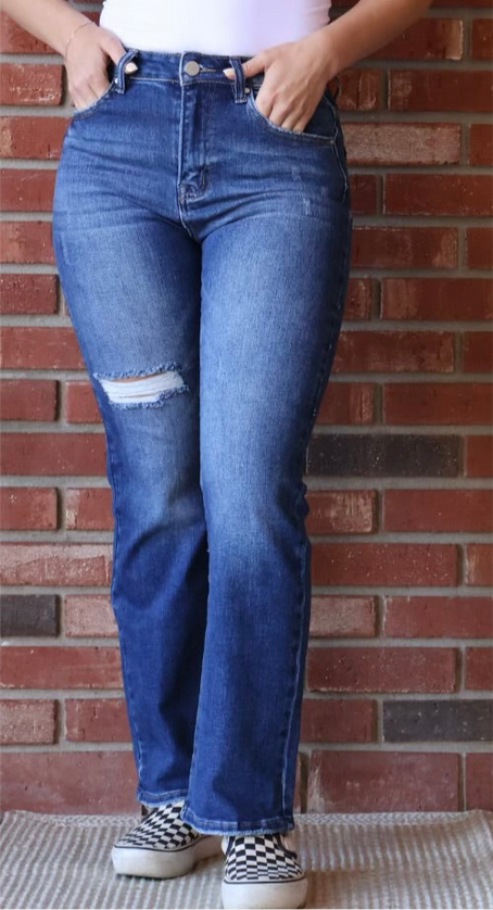 RISEN DENIM High Rise Ankle Straight RDP5711
