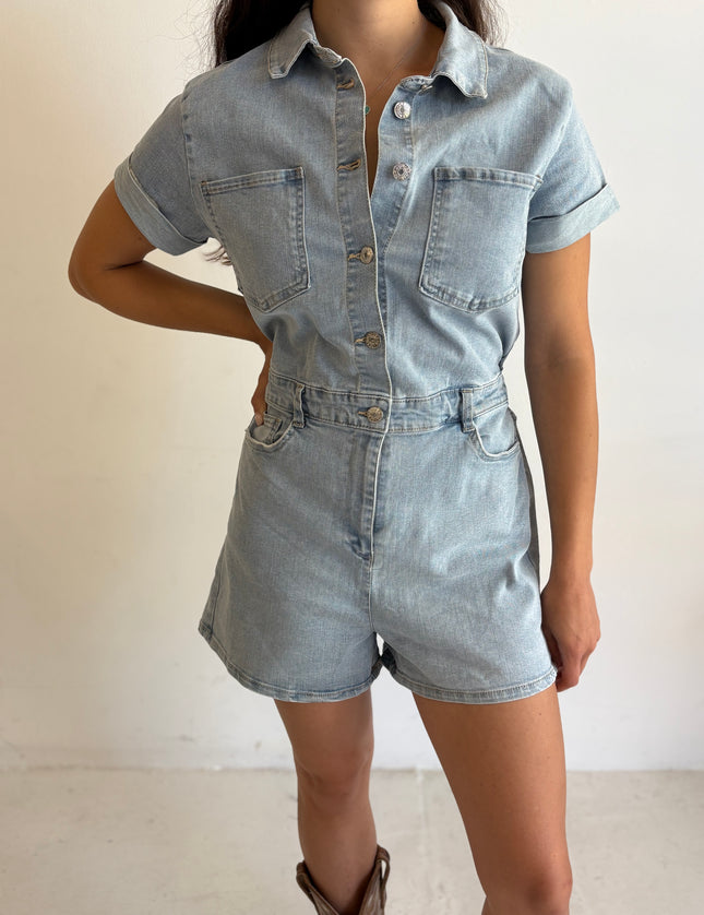 Loretta Denim Romper
