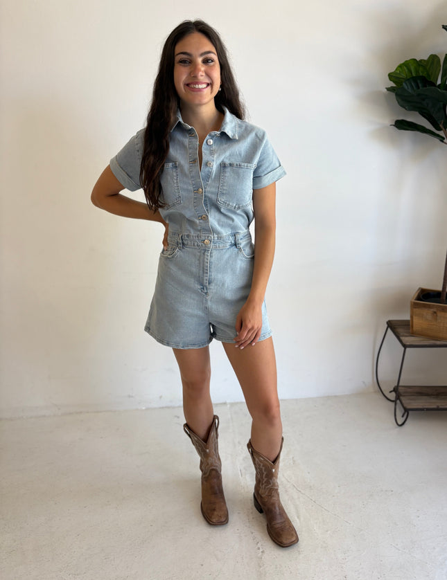 Loretta Denim Romper