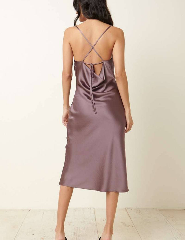 Satin & Lace Mid length Dress