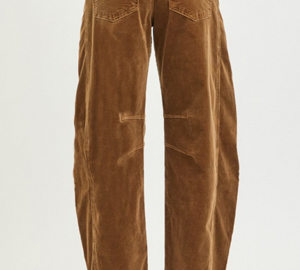 Corduroy Ankle Barrel Pant - RISEN denim