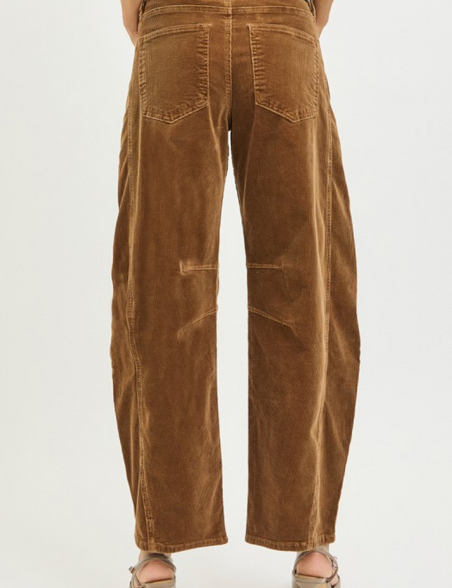 Corduroy Ankle Barrel Pant - RISEN denim
