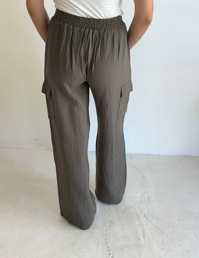 Cotton Gauze Cargo Pant