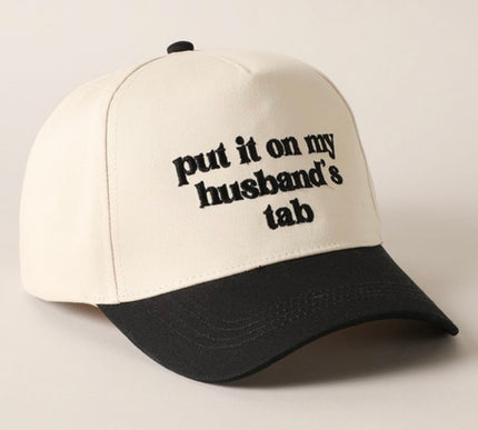 Embroidered Hat- Put it on my husbands tab-Black