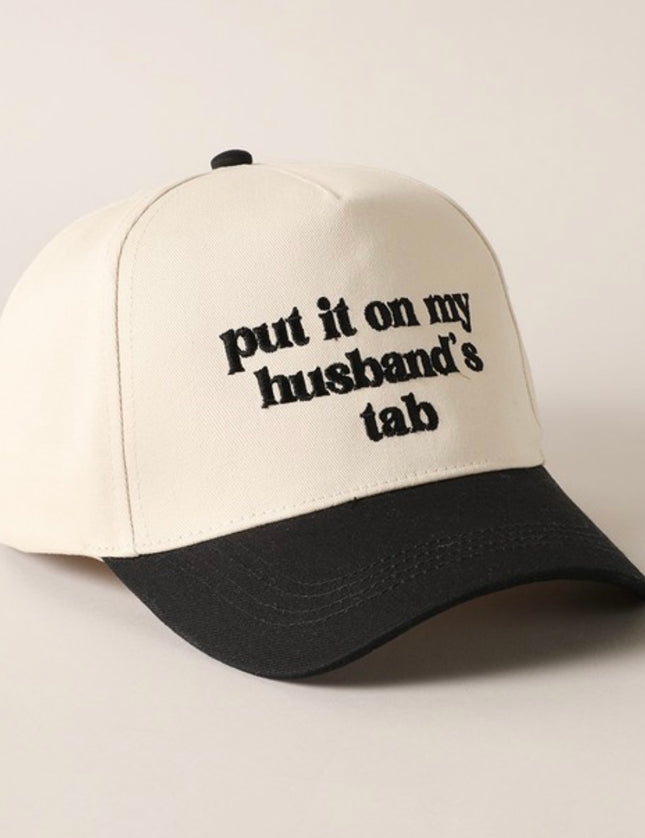 Embroidered Hat- Put it on my husbands tab-Black