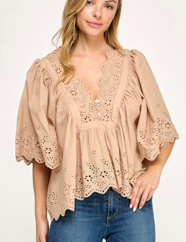 Sweet Pea Eyelet Top