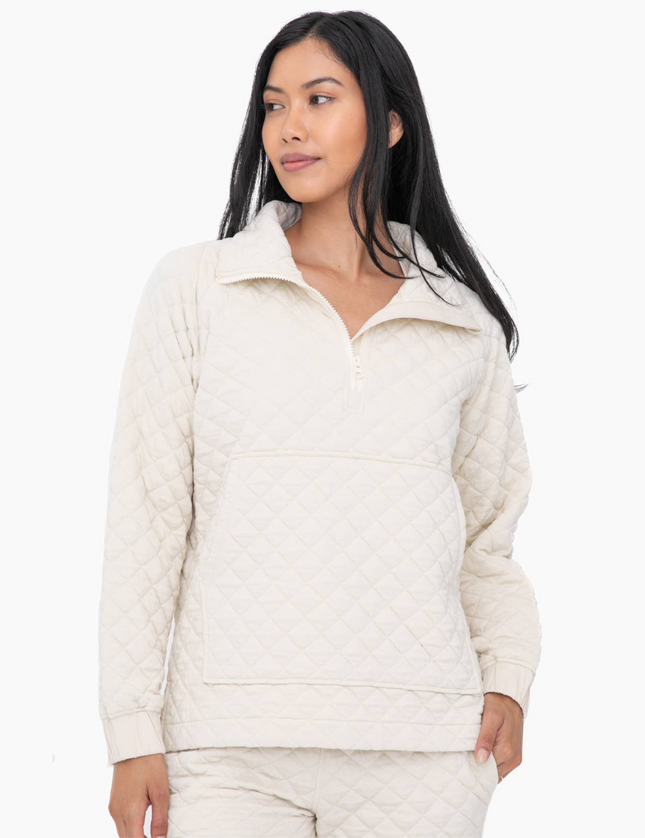 Cozy Quilted Jersey Pullover