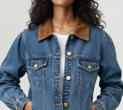 Corduroy Collared Jean Jacket