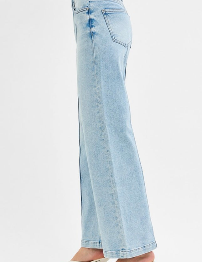 Risen High Waist Wide Leg Jeans