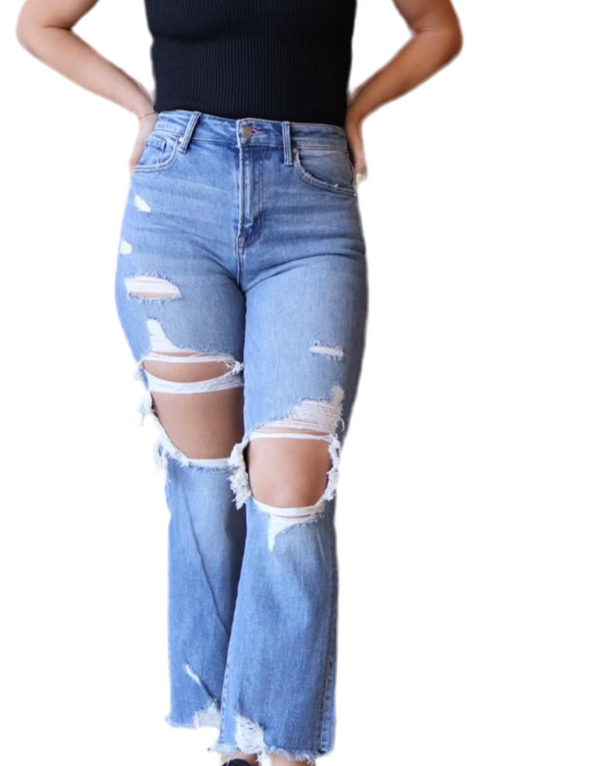 Evie Ultra Distressed Risen Jeans