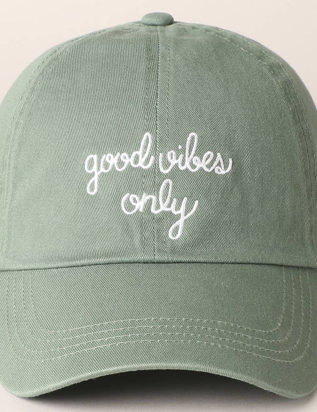 Good Vibes Only Embroidered Letters Baseball Cap