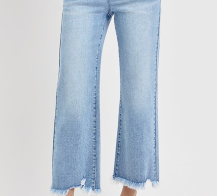 RISEN JEANS- Ankle length Raw hem