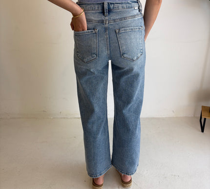 Sasha Wide Leg Crop Risen Jeans