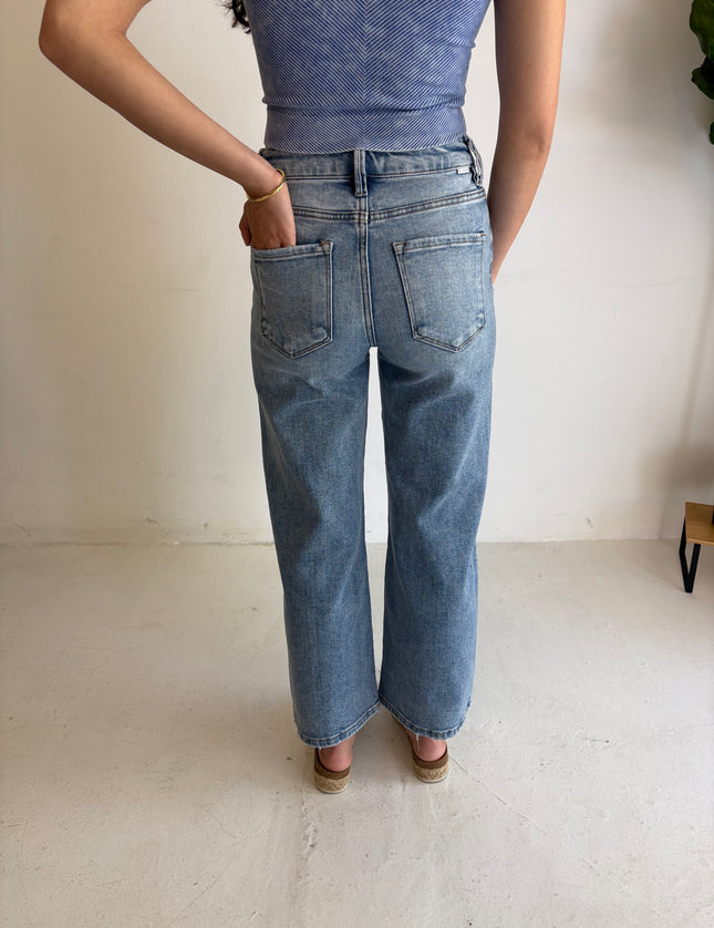 Sasha Wide Leg Crop Risen Jeans