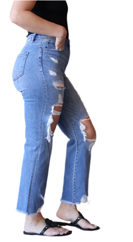 Evie Ultra Distressed Risen Jeans