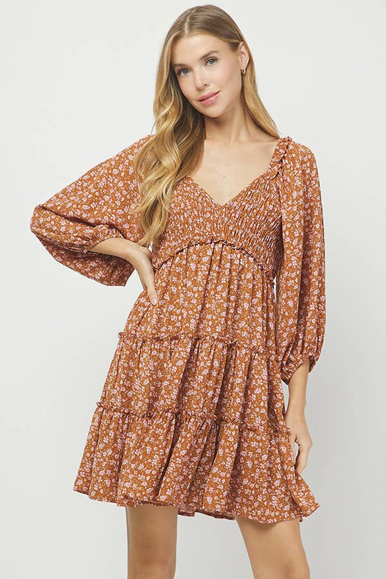 Autumn Love Long sleeve tiered dress